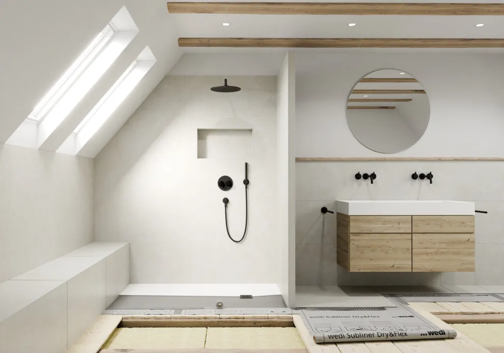 Fundo Ligno Plus Duschelement für Holzbalkendecken