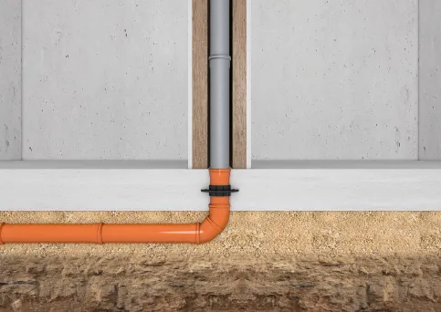 Die Abwasserrrohrdurchführung mit dem Mauerkragen ist bis 5 bar druckdicht.