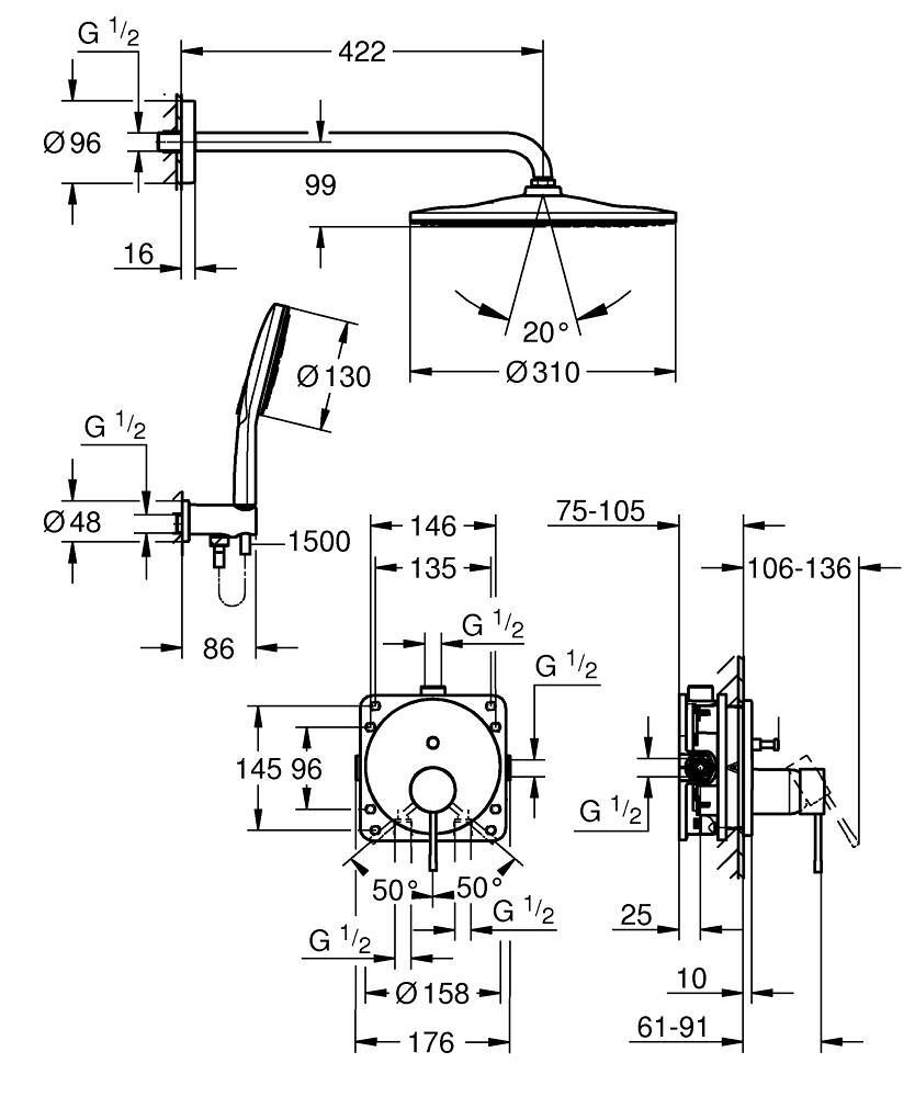 GROHE Essence UP-Duschsystem