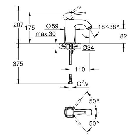 GROHE Grandera EH-Waschtischbatterie