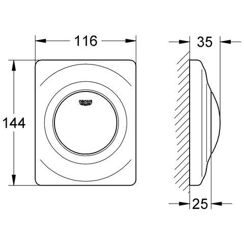 GROHE Urinal-Betätigung Surf 38808 FMS für manuelle Betätigung alpinweiß