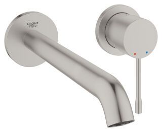 GROHE 2-Loch-WT-Wandbatterie Essence 29193_1 FMS Ausladung 230mm supersteel