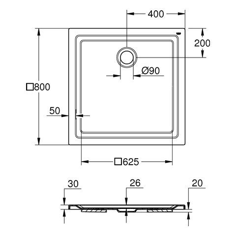 GROHE Universal Duschwanne aus Acryl