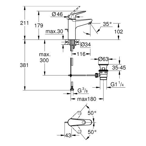 GROHE Euroeco WT-Batterie