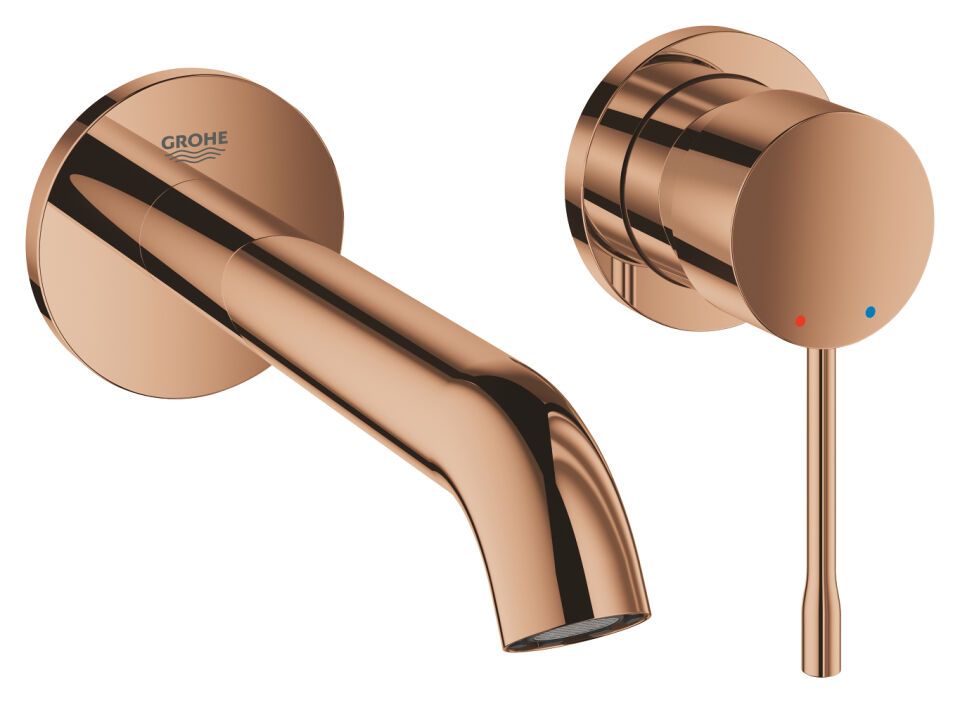 GROHE 2-Loch-WT-Wandbatterie Essence 29192_1 FMS Ausladung 183mm warm sunset