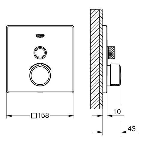 GROHE SmartControl Unterputzmischer eckig FMS