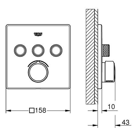 GROHE SmartControl Unterputzmischer eckig FMS