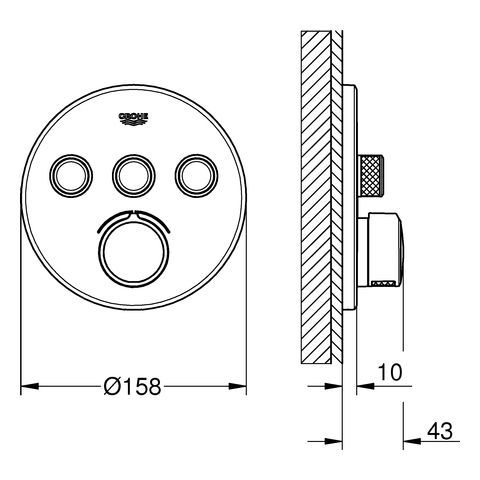 GROHE SmartControl Unterputzmischer rund FMS
