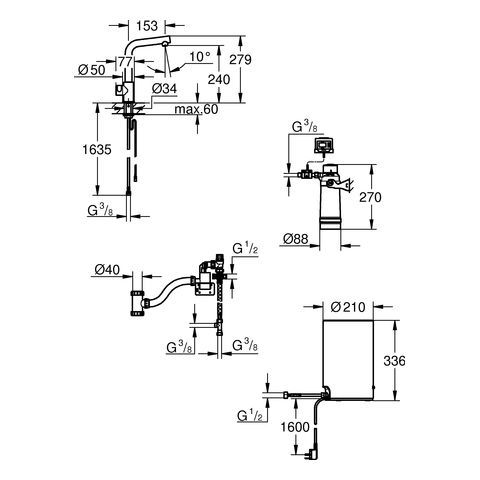 GROHE Red Mono Standventil und Boiler