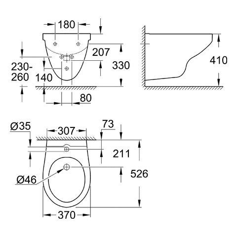 GROHE Bau Keramik Wandbidet