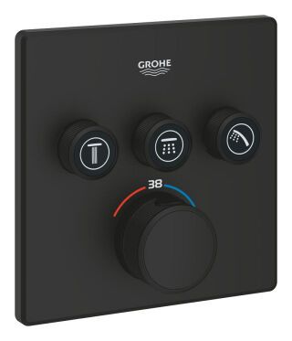 GROHE Thermostat Grohtherm SmartControl 102167 eckig FMS 3 ASV phantom black