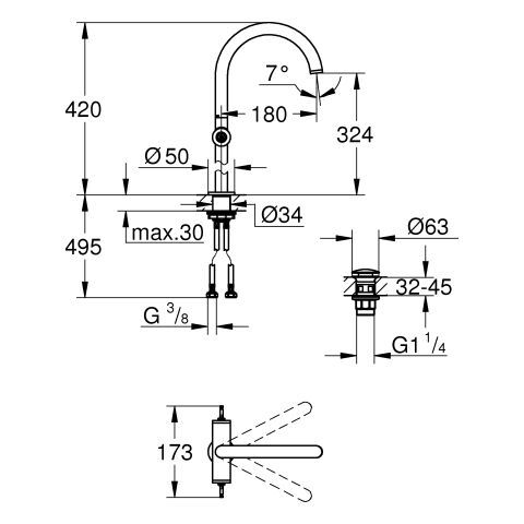 GROHE Atrio Private C. WT-Einlochbatterie