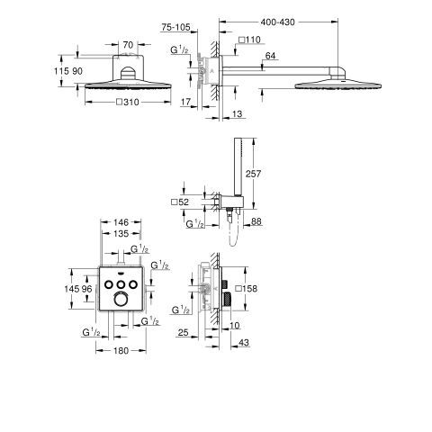 GROHE SmartControl UP-Duschsystem Mischer