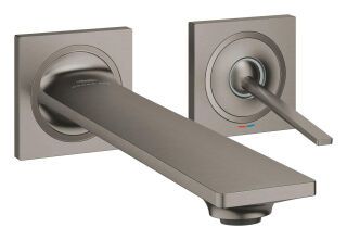 GROHE 2-L-WT-Wandbatterie Allure 19386_2 FMS Ausl. 212mm hard graphite gebürstet