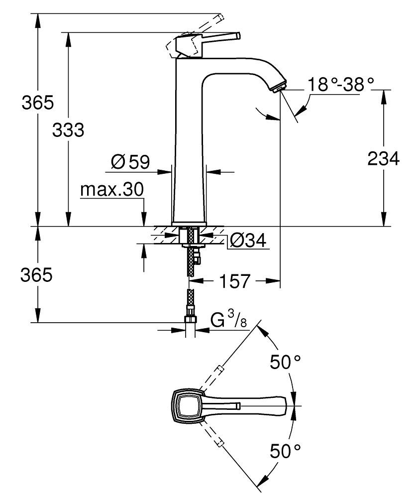 GROHE Grandera EH-Waschtischbatterie