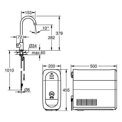 GROHE Starterkit GROHE Blue Home Mono 31498_1 Bluetooth/WIFI C-Auslauf chrom