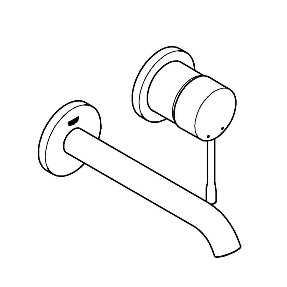GROHE 2-Loch-WT-Wandbatterie Essence 29192_1 FMS Ausladung 183mm warm sunset