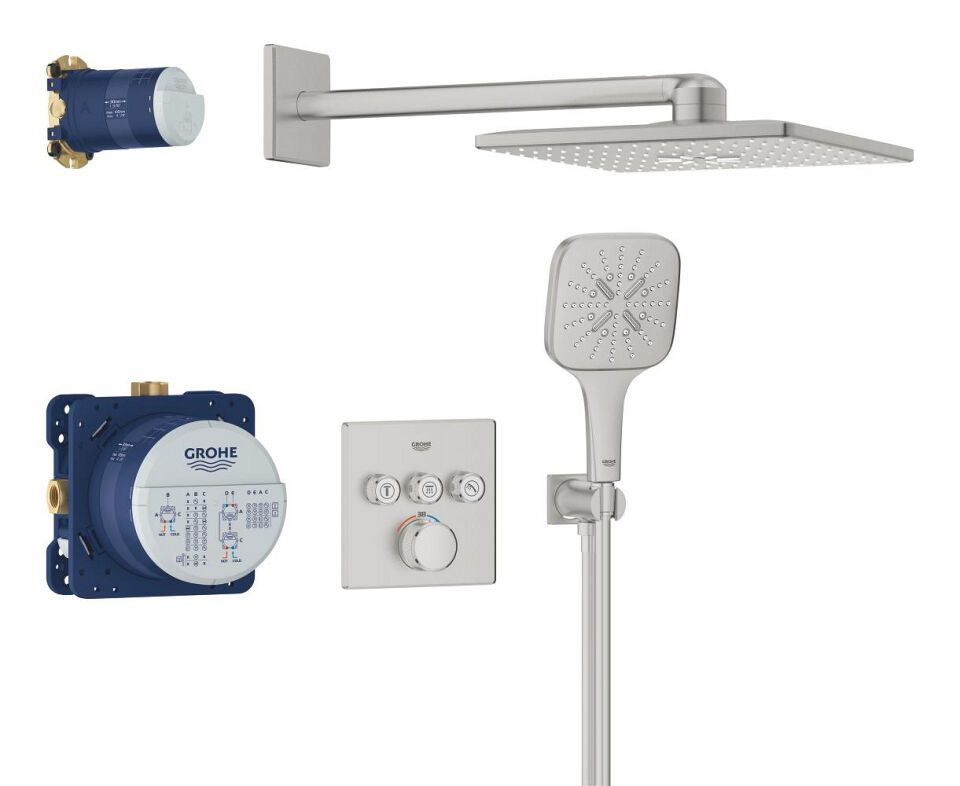 Grohtherm SmartControl UP-Duschsystem mit Thermostat eckig