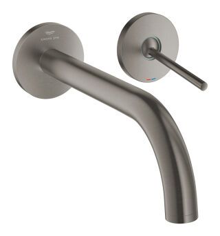 GROHE 2-L-WT-Wandbatterie Atrio 29406 FMS Ausladung 221mm hard graphite geb.