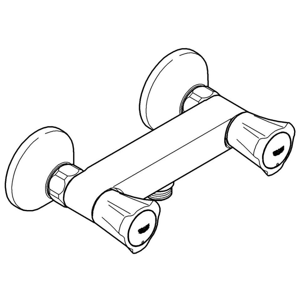 GROHE Costa Zweigriff-Brausebatterie Wandmontage
