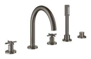 GROHE 5-L-Wannen-Kombin. Atrio 29408 FMS Kreuz-Griff hard graphite gebürstet
