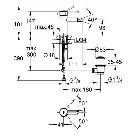 GROHE Einhand-Bidetbatterie Essence 24178_1 hard graphite gebürstet