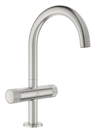 GROHE WT-Einlochbatt. Atrio Private C. 21138 L-Size Knopfbetätigung supersteel