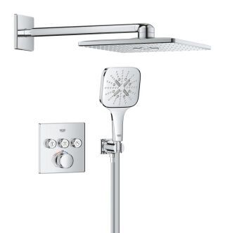 GROHE UP-Duschsystem Grohtherm SC 103998 eckig 3 ASV für Duschrahmen Mono chrom