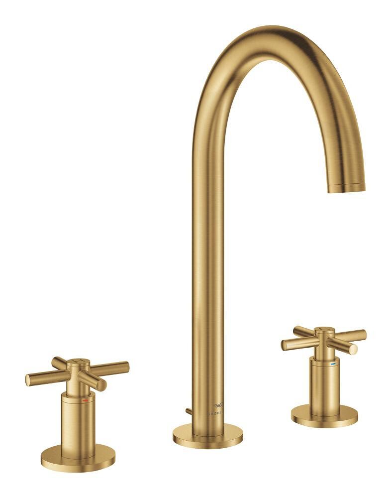 GROHE 3-Loch-WT-Batterie Atrio 20643 Rohrauslauf Kreuz-Griff cool sunrise geb