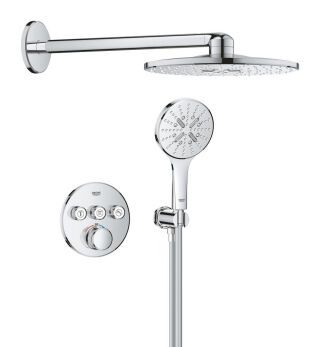 GROHE UP-Duschsystem Grohtherm SC 103997 rund 3 ASV für Duschrahmen Mono chrom