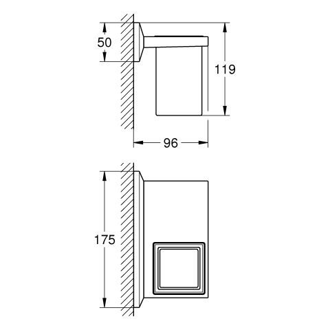 GROHE Allure Brilliant Ablage mit Mundspülglas