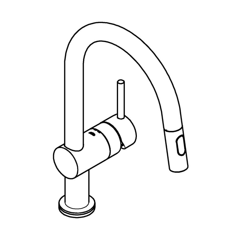 GROHE Elektron.-EH-SPT-Batt. Minta Touch 31358_2 C-Ausl. azb. Spülbr. supersteel
