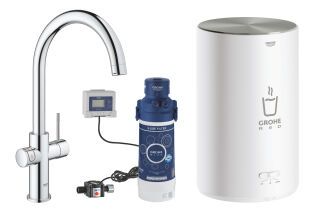 GROHE Armatur und Boiler GROHE Red Duo 30083_1 M-Size C-Auslauf chrom