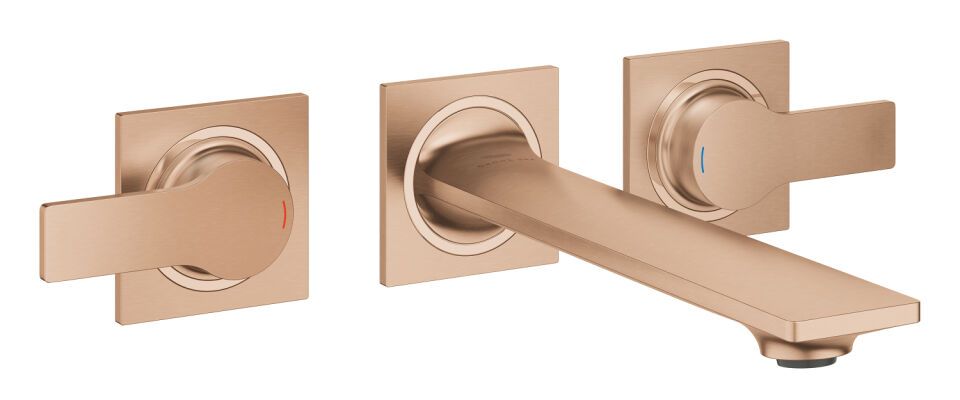 GROHE 3-L-WT-Wandbatterie Allure 20193_2 FMS Ausl. 208mm warm sunset gebürstet