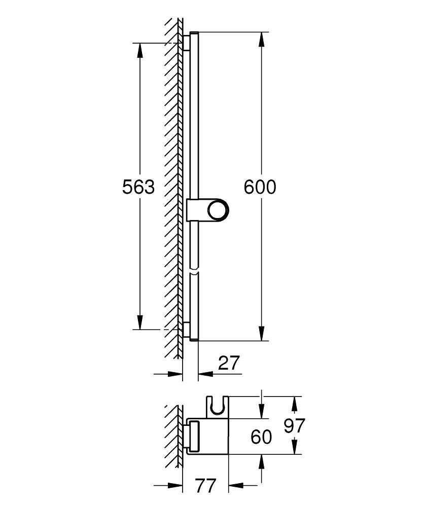 GROHE Brausestange Rainshower Aqua 101673 600mm cool sunrise