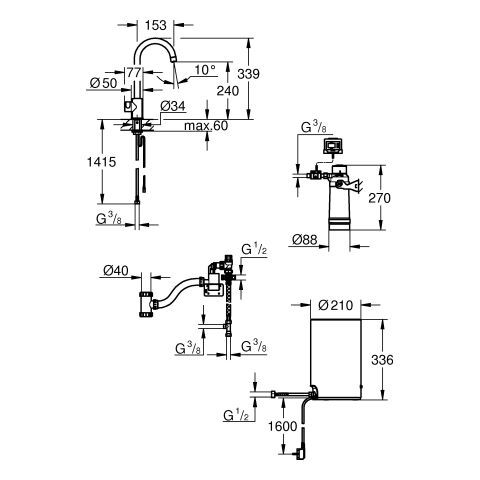 GROHE Red Mono Standventil und Boiler