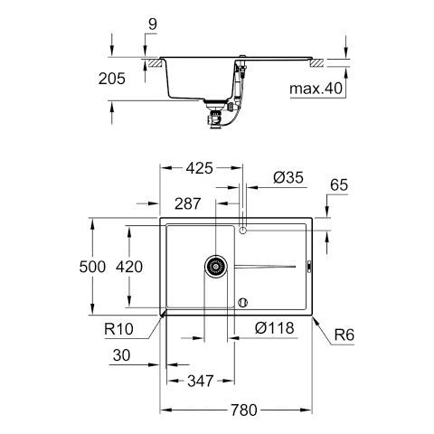 GROHE K400 Kompositspüle