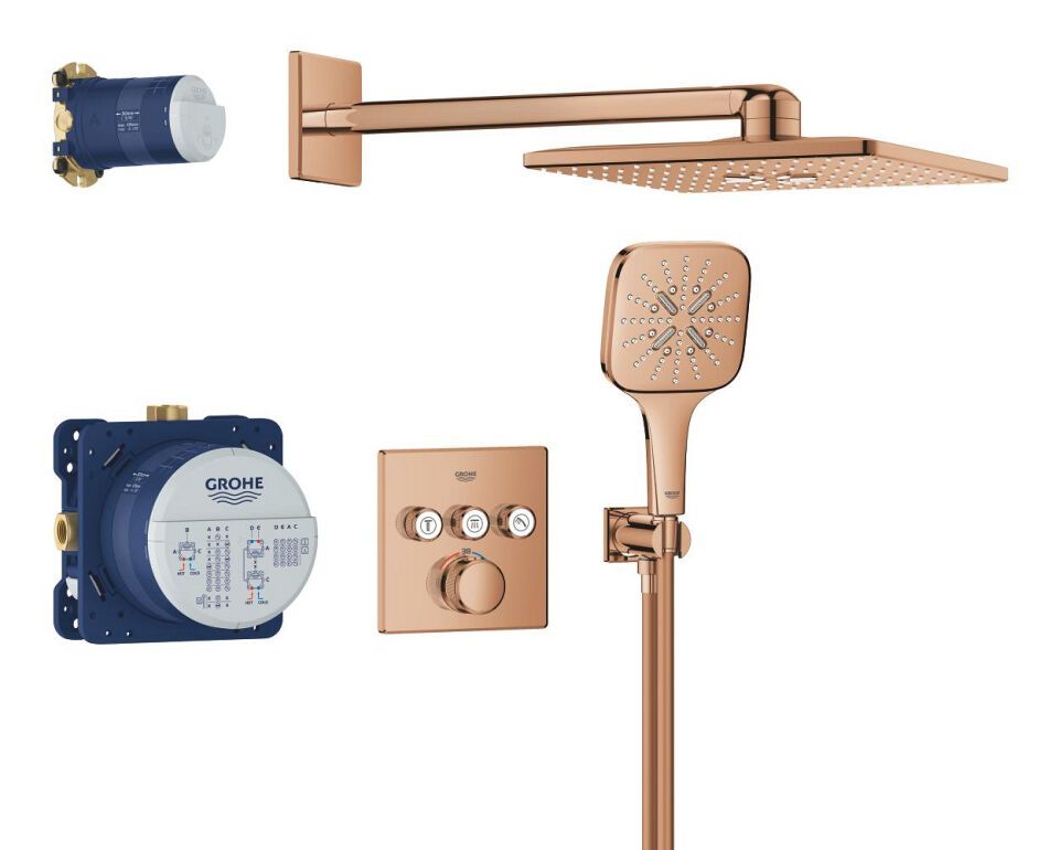 Grohtherm SmartControl UP-Duschsystem mit Thermostat eckig