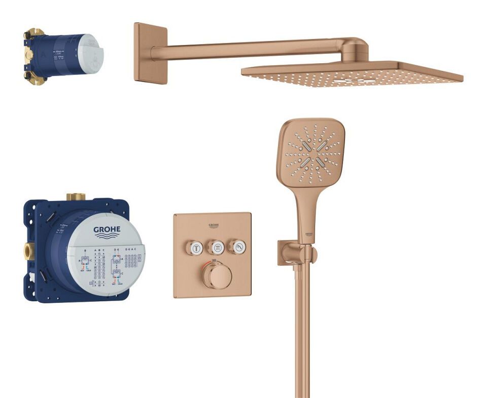 Grohtherm SmartControl UP-Duschsystem mit Thermostat eckig