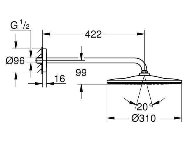 GROHE Rainshower 310 Mono Kopfbrauseset