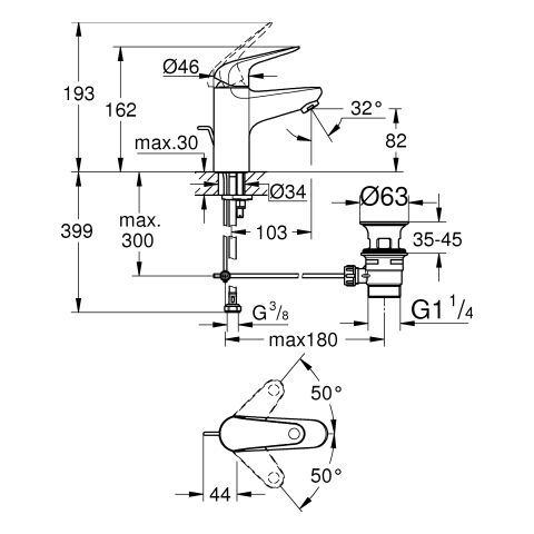 GROHE Euroeco WT-Batterie