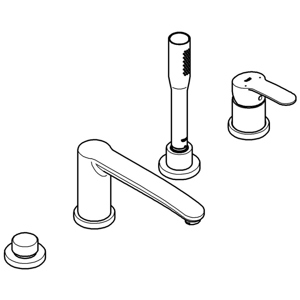 GROHE Eurostyle C 4-Loch Einhand-Wannenkombination