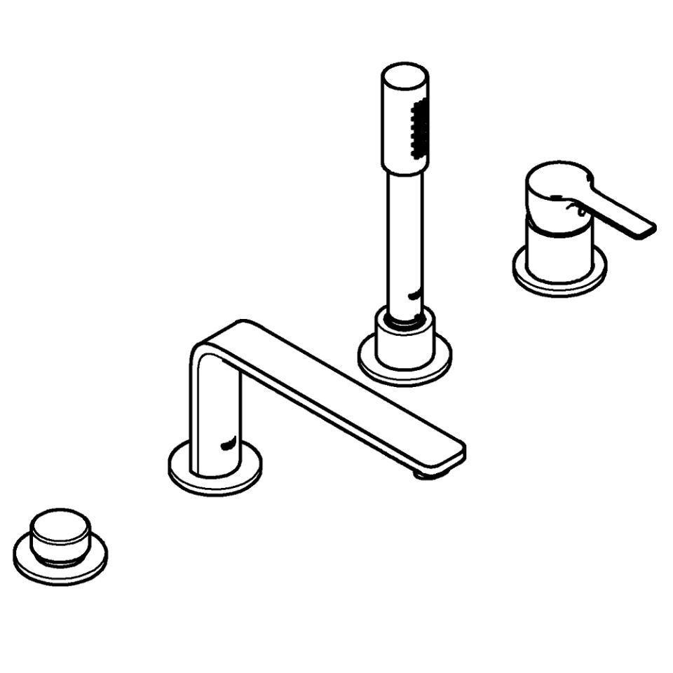 GROHE Lineare 4-Loch EH-Wannenkombination