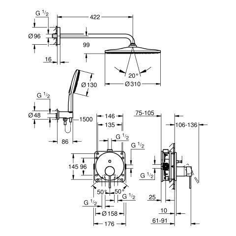 GROHE Essence UP-Duschsystem