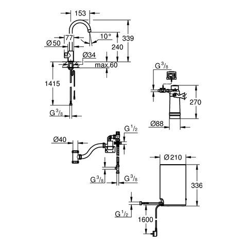 GROHE Red Mono Standventil und Boiler