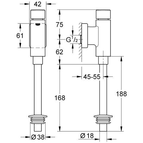 GROHE Rondo Urinal-Druckspüler