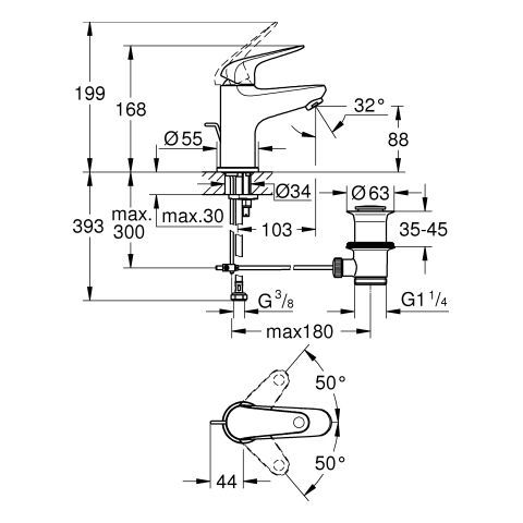 GROHE Euroeco WT-Batterie
