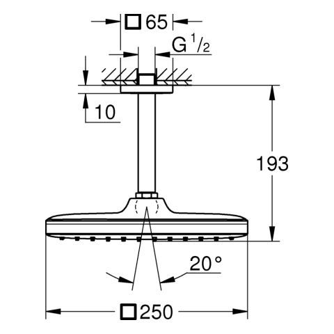 GROHE Tempesta Cube 250 Kopfbrausenset