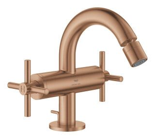 GROHE 2-Griff-Bidetbatterie Atrio 24353 Kreuz-Griff warm sunset gebürstet