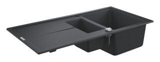 GROHE Kompositspüle K400 31642 1,5Becken 1000x500mm mit ATF re/li granit schwarz